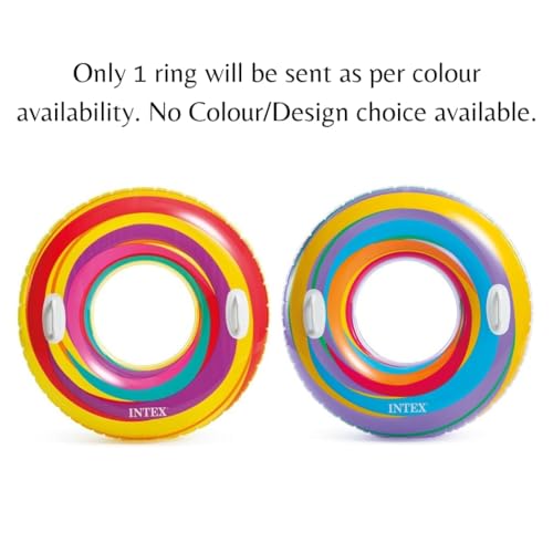 Image of Swirly Whirly 36IN Inflatable Swimming Rings for Summer Fun |Swim Tube for Kids 9+| Round Pool Float for Beach Party, Lake for Adult| Water Safety Floater with 2 Handles- Pack of 1