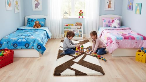 Image of Fluffy Silky Micro Fiber Polyster Carpet /Runner for Bedroom, Study Room, Playing Room, Guest Room ETC. 2x5 Feet, (P-2)