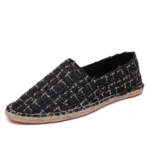 mitvr Mens Breathable Flax Loafers Lightweight Slip-On Flats Casual Comfort Soft Walking Shoes