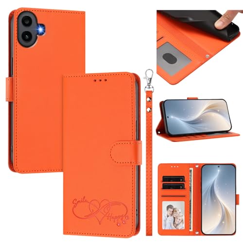 �X�}�z�P�[�X �Ή��@�� for Nothing CMF Phone 1 �X�}�z�P�[�X�y�J�[�h�E�������[�X���b�g�t�� �E�H���b�g�f�U�C�� �t���b�v�X�^���h �����h�~�@�\�zOrange