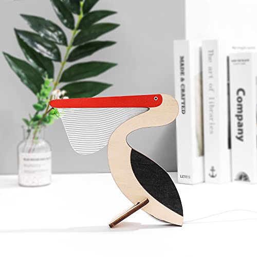 Lámpara de noche infantil en forma de pájaro de madera miniatura 4