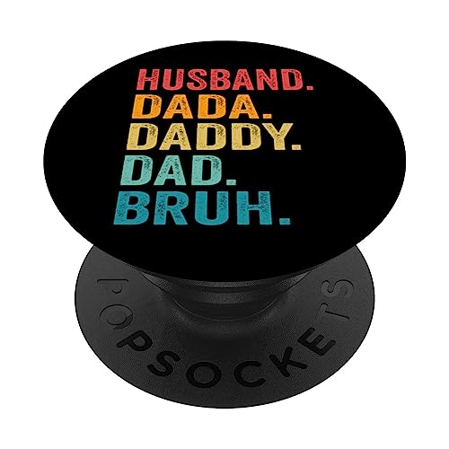 Husband Dada Daddy Dad Bruh Men Hubby Funny Vintage Father PopSockets PopGrip Intercambiable
