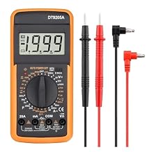 Professional Digital Multimeter True RMS AC/DC Ammeter Voltmeter Manual Range Transistor Tester Ohm Capacitance Diode DT9205ADT9205A ProYellow