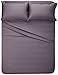 Amazon Brand – Pinzon 400 Thread Count Egyptian Cotton Sateen Hemstitch Sheet Set - King, Pale Purple
