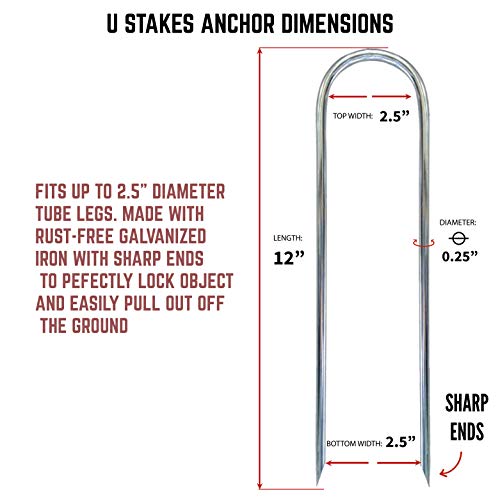 N1Fit Trampoline Anchors - Trampoline Accessories Stakes Trampoline Stakes Anchors High Wind 12in U Anchors U Steaks Trampoline Stakes Anchors Trampoline Anchor Trampoline