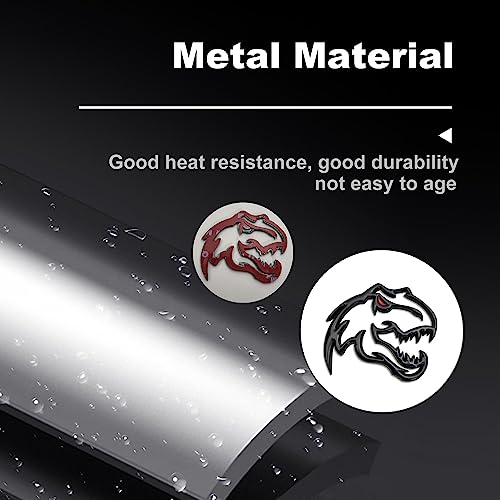 Image of A Pair Redeye Dinosaur Metal Emblem for Dodge RAM TRX 1500 2500 3500 Charger Challenger (Red Eye)
