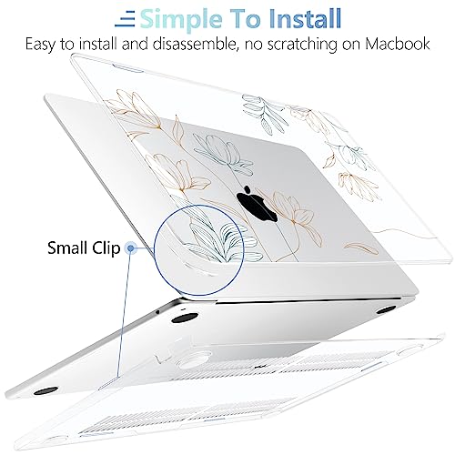 Image of MEEgoodo for M5 /M4 /M3 /M2 MacBook Air 15 inch Case 2026 2025 2024 2023, Case Fit Model (A3448 /A3241 /A3114 /A2941) for MacBook Air 15.3 inch, Engraving Floral