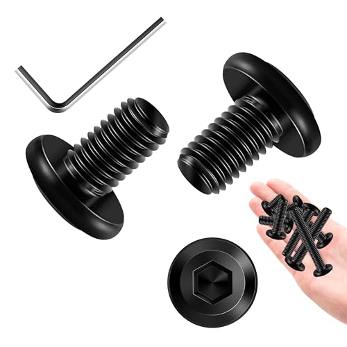 20Pcs M6 Bolt M6 x 12mm Flat Head Socket Cap Screw Bolts, Allen Socket Drive Black Machine M6 Screws Assortment Kit, Stainless Steel M6x1.0 Bolt by Marysino