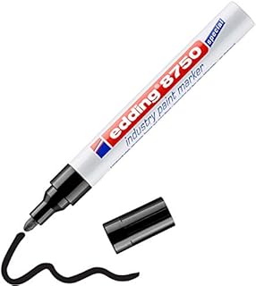 edding 8750 industry paint marker - white - 1 pen - round nib 2-4 mm - paint marker for writing on dusty, slightly oily surfaces, tyres, metal, glass and wood - permanent, waterproof