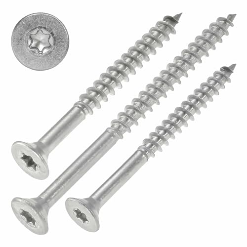 Spanplattenschrauben Edelstahl A2-4,5x60 mm, 100 Stück mit Teilgewinde, rostfrei, Torx, Senkkopf, ETA Zulassung, Edelstahlschrauben TX20 Spanplattenschrauben Edelstahl A2-4,5x60 mm, 100 Stück mit Teilgewinde, rostfrei, Torx, Senkkopf, ETA Zulassung, Edelstahlschrauben TX20