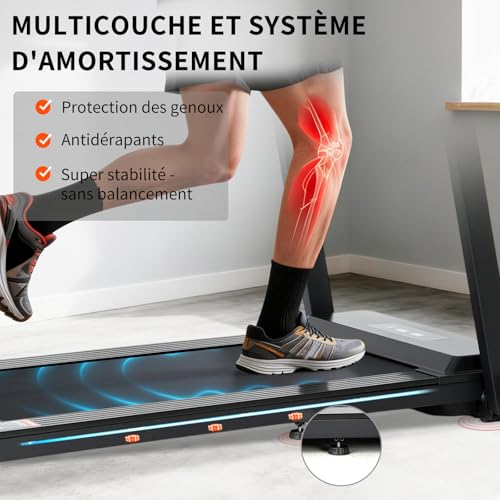 ISE Tapis de Course Pliable Electrique, Tapis Roulant Motorisé 750W, Tapis de Marche 12 Programmes&Vitesse Réglable, Treadmill Home Walking Pad Pliable Cardio, Tapis Course Compact Silencieux – Image 5