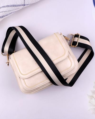 Image of Crossbody Purse Strap for Women Men Girls Boys Mother Girlfriend Gift, Replacement Bag Belt Strap for Purse Handbag Guitar Camera, Adjustable Canvas Wide Shoulder Strap with Golden Hooks