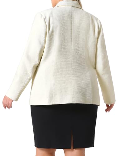 Agnes Orinda Plus Size Womens Tweed Blazers Casual Open Front Long Sleeve Work Office Suits Blazer Jackets4