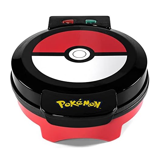 Uncanny Brands - Máquina de Pokemon Pokeball, para crear tu gofre con la impresión de la Poke Ball - Enchufe europeo - Tipo C (WM1-POK-PK1-EU) - Regalo Friki - Cocina