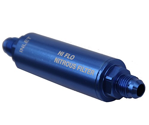 Nitrous And Fuel Filters Anodized Billet Aluminum 15552N-O-S Nit140 Micron Blue (6An) #TOP1