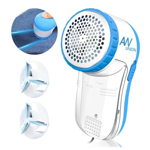 AW Union Fabric Shaver Lint Remover, USB Powered Corded Electric Sweater Shaver, Efficiently Remove Fluff Lint Pill and Bubble for Clothing, Clothes, Furniture (1.2m/4ft Wire)