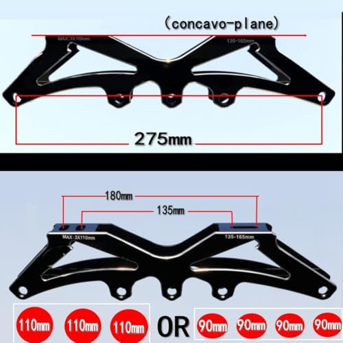 Base de aluminio para patines en línea de velocidad con soporte robusto de 4 ruedas 7