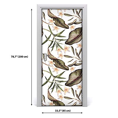 Autocollant de porte imperméable Magic-Stick motif feuilles brunes - 3