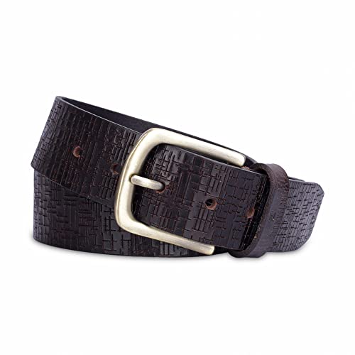 Image of THE CLOWNFISH Men's Genuine Leather Belt with Textured /Embossed Design
