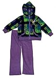 Disney Girls 2-6X 2 Piece Plaid Tinkerbell Polar Fleece Set, Purple - Open, 2T