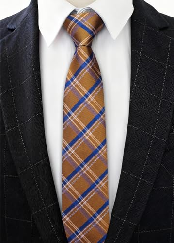 Image of Barry.Wang Men 6PCS Tie Silk Gift Necktie Clip Woven Tie Sets Party | Men Tie Classic Silk Gift Necktie With Tie Clip Jacquard Woven Neck Ties 6PCS Formal Wedding