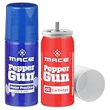 CARTRIDGE REFILL: Includes (1) OC pepper spray cartridge for real world defense and (1) water trainer cartridge for practice. COMPATIBILITY: Designed for use with the Mace Pepper Gun 2.0 only (sold separately). **WILL NOT WORK with 80585 / 80405 Mace...