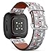 CJBROES Replacement Leather Watch Band, Compatible with Fitbit Versa 3 and Fitbit Sense of Wristband Bracelet Accessory - Cute Polar Bears