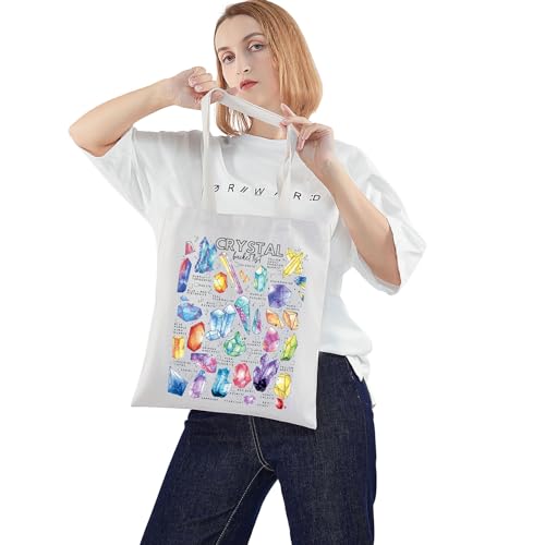 Bolso tipo tote con diseños de gemas y cristales para amantes de la geología y la cristaloterapia, regalo místico miniatura 2