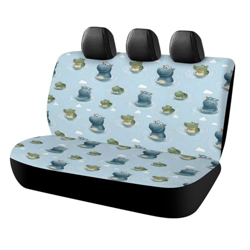 Housse de siège arrière voiture universelle à motif hippopotame