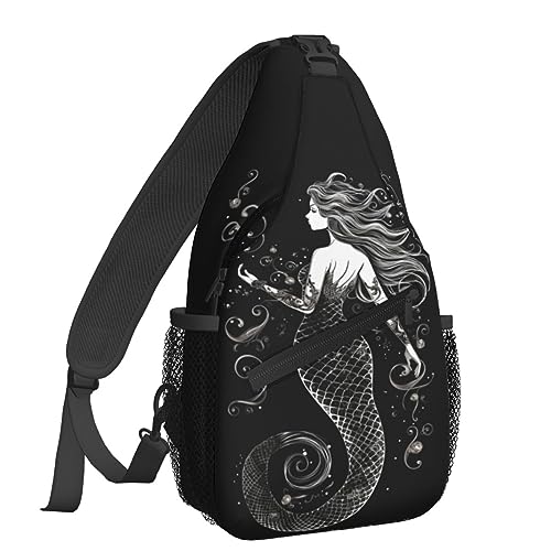 Mochila deportiva negra ligera con diseño sirena