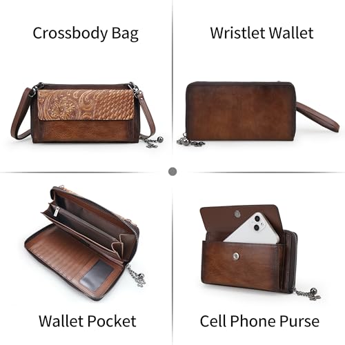 Image of Crossbody Bags For Women, Wristlet Wallet Phone Purse Shoulder handbags Multi-Function Small Clutch Card Holder