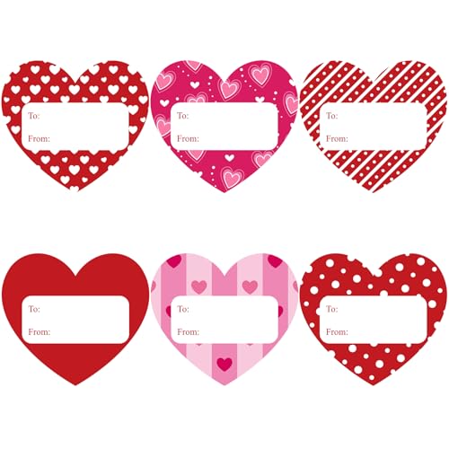 Anwyll Happy Valentine's Day Heart Name Gift Tags Stickers 120Pcs 2Inch to from Gift Tags Stickers Self-Adhesive Colorful Gift Tag Label Sticker for Envelope Present Galentines Mothers Day Birthday