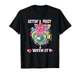 Cute Kawaii Pig Getting Piggy With It Unicorn Piggycorn Girl T-Shirt