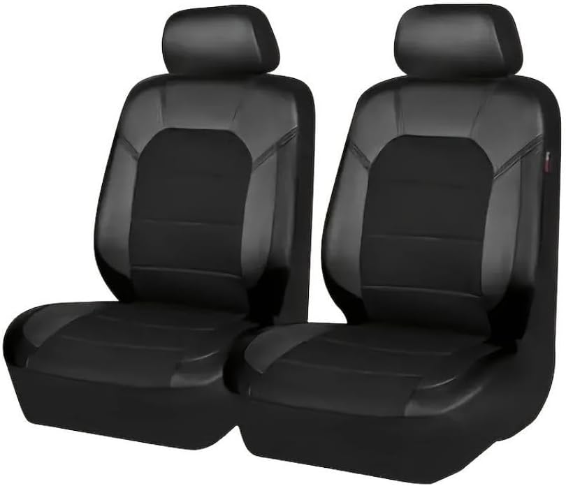 2 Pcs Front Car Seat Covers for Genesis G70 | G80 | G90 | GV60 | GV70 | GV80 | GV80 Coupe, Suitable For Front Seats Water proof Pu Leather Universal Easy To Clean Car Seat Covers,1 Black