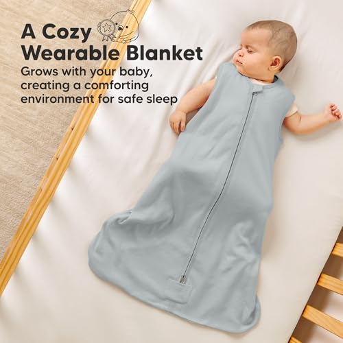 Image of 2-Pack Baby Sleep Sacks, Zipper Wearable Blanket - 100% Organic Cotton 0.5TOG, Soft Lightweight Toddler Sleeping Sack 6-12 months, Easy to Wear Newborn Swaddles Sleepsack (Toasty, M)