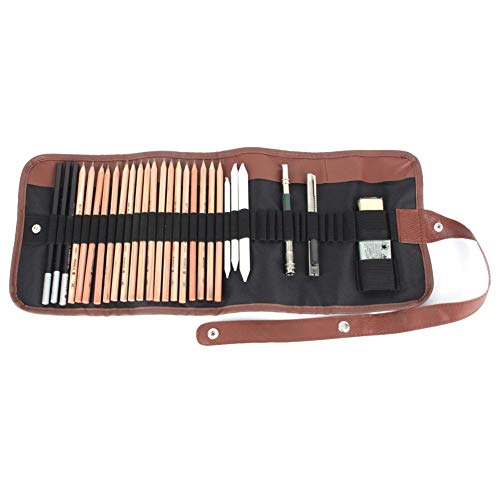 TOPINCN Lápices Carboncillo Kit Lápices Dibujo Y Dibujo Goma Sacapuntas Profesionales Lápices Set Y Kit Para Dibujo Mejor Regalo Para Estudiantes Y Artistas (29 Piezas)