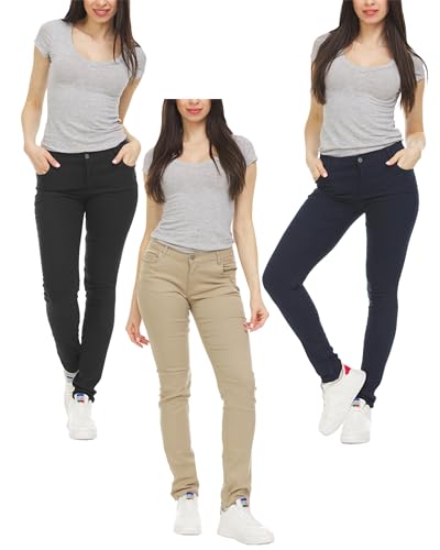 Galaxy by Harvic Women's Stretch Skinny 5-Pocket Basic Chino Pants4