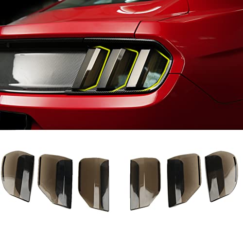 Litmiracle Smoke Black Tail Light Lamp Cover, Tail Light Lamp Cover Guard Trim Frame Bezels External Accessories Applicable To Ford Mustang 2015 2016 2017 #TOP3