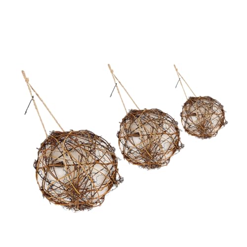 Milisten 3 Stück Nistmaterialkugeln Für Vögel Wetterfester Nistmaterialhalter Aus Handgefertigtem Material Geeignet Für Kolibris Und Papageien Nistzubehör Für Garten Und Terrasse