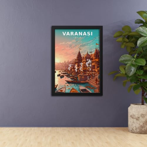 Image of Goat Villa Varanasi India City Heritage Framed Laminated Poster Wall Hanging Wooden Photo Frames 12 X 9 Inches