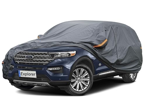 Image of GUNHYI Premium Car Cover Custom Fit Ford Explorer (1995-2026), 16 Layers Heavy Duty Car Cover Waterproof All Weather with Zipper Door for Sun Rain Snow Dust Uv Protection