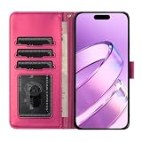 Succtopy Etui na iPhone 17e Etui z klapką Folio Skóra PU Premium Funkcja stojaka Magnetyczne zamknięcie na karty Pokrowiec ochronny na iPhone 17e Różowy Czerwony
