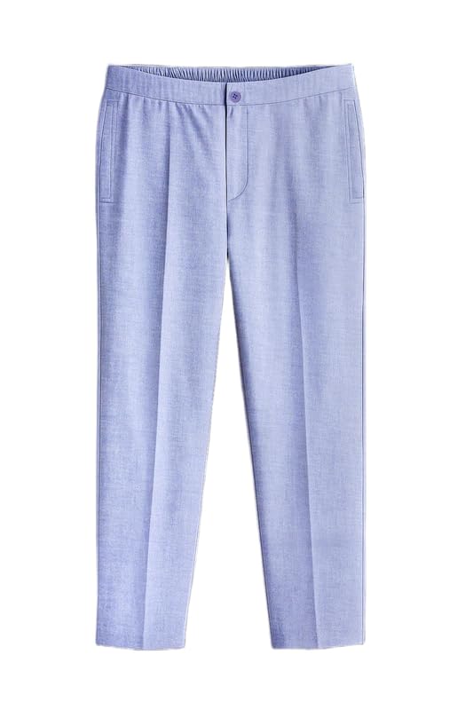 french crown Men's Ossira-Wistful Blue Textured Super Soft Royal Oxford Premium Cotton Lounge Pant-picture-20