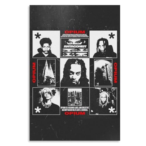 Opium Poster Ken Carson Destroy Lonely Playboi Posters Music Album Cover Canvas Wall Art For Modern Family Bedroom Decor