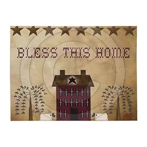 Primitive Bless This Home Willow Saltbox Blanket Throw Bedding Room Decor Flannel Blankets for Bed Sofa