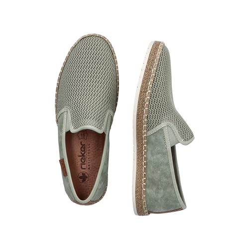 Mocassini Uomo Rieker B5265-52 Verde Confortevole E Traspirante - Tessile E Sintetico - 8