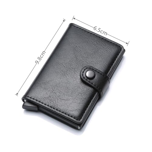 men's wallet Vintage Mini ID Card Holder Wallet for Men Slim PU Leather Business Purse with Hasp Closure2