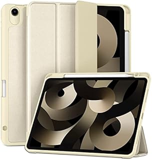 Maledan Case for iPad Air 2022 / iPad Air 5th Generation with Pencil Holder, Soft TPU Back Fit for 10.9 Inch iPad Air 4th Generation,[Support Pencil 2nd Charging] Auto Sleep/Wake- Matcha Green