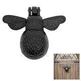 Mystic Colonial Bumblebee Door Knocker � Authentic Vintage Cast Iron Front Door & Gate Knocker with Mounting Hardware � Unique Heavy Duty Black Home Decor Gift