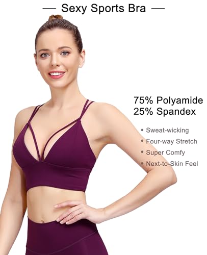 Image of MotoRun Bralettes for Women, Strappy Sports Bra Push up Bralette Sexy Bras Rave Top